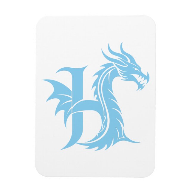 Drakstilskt bokstav H, Drakalfabet, Monogram Magnet (Vertikal)