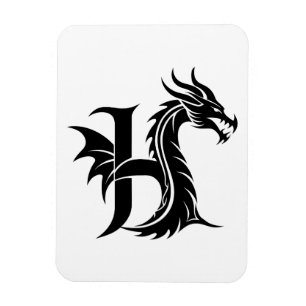 Drakstilskt bokstav H, Drakalfabet, Monogram Magnet