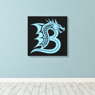 Drakstilskt brev B, Drakalfabetet, Monogram Canvastryck