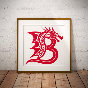 Drakstilskt brev B, Drakalfabetet, Monogram Fototryck