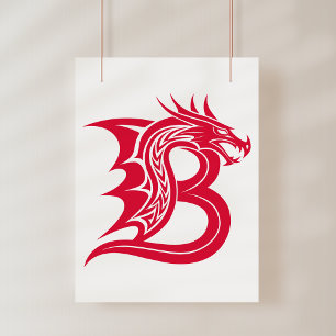 Drakstilskt brev B, Drakalfabetet, Monogram Poster