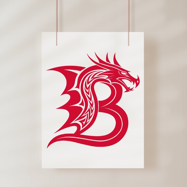 Drakstilskt brev B, Drakalfabetet, Monogram Poster (Skapare uppladdad)