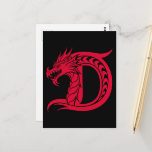 Drakstilskt brev D, Drake alfabet, Monogram Vykort