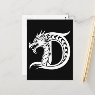 Drakstilskt brev D, Drake alfabet, Monogram Vykort