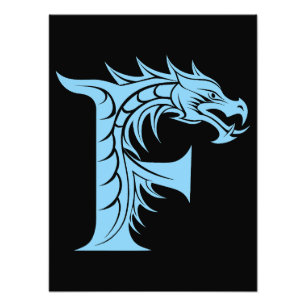 Drakstilskt brev F, Drakalfabetet, Monogram Fototryck