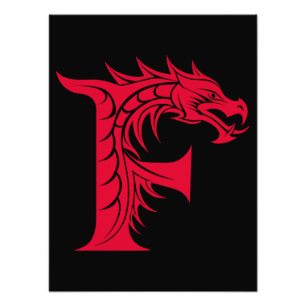 Drakstilskt brev F, Drakalfabetet, Monogram Fototryck