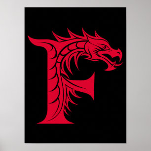 Drakstilskt brev F, Drakalfabetet, Monogram Poster