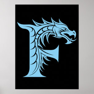 Drakstilskt brev F, Drakalfabetet, Monogram Poster