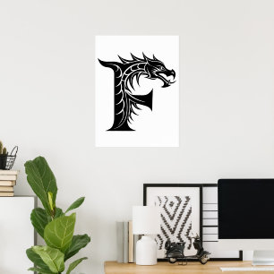 Drakstilskt brev F, Drakalfabetet, Monogram Poster