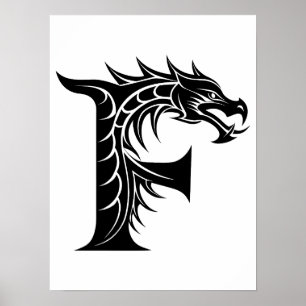 Drakstilskt brev F, Drakalfabetet, Monogram Poster