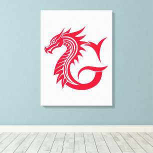 Drakstilskt brev G, Drakalfabetet, Monogram Canvastryck