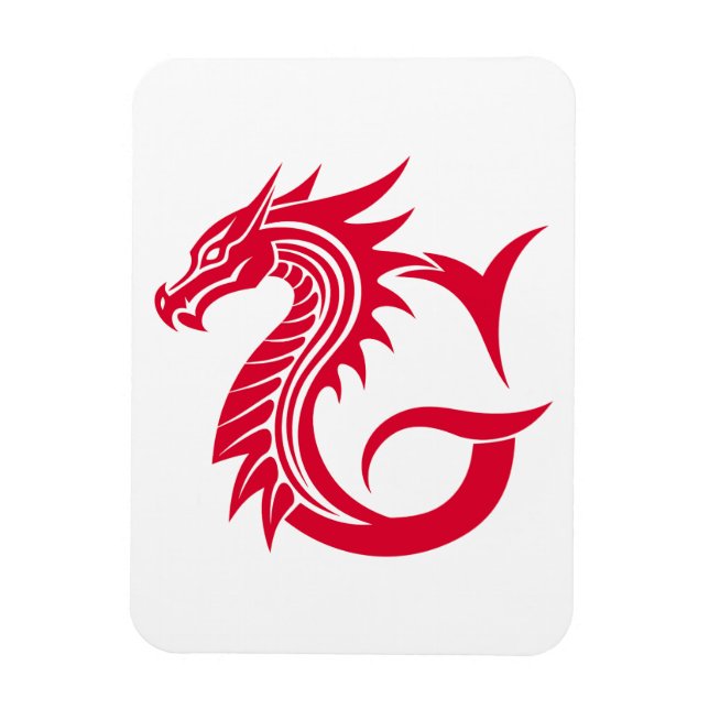 Drakstilskt brev G, Drakalfabetet, Monogram Magnet (Vertikal)