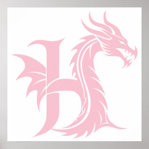 Drakstilskt brev H, Drakalfabetet, Monogram Poster