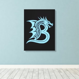 Drakstilt bokstav B, Drakalfabetet, Monogram Canvastryck