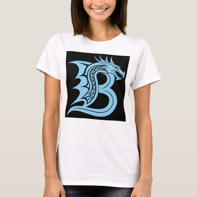 Drakstilt bokstav B, Drakalfabetet, Monogram T Shirt (Framsida)
