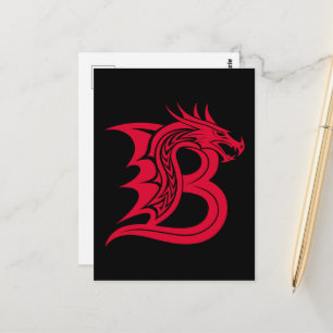 Drakstilt bokstav B, Drakalfabetet, Monogram Vykort
