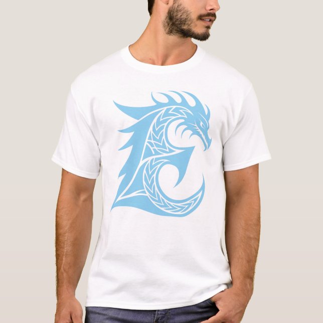 Drakstilt bokstav E, Drakalfabetet, Monogram T Shirt (Framsida)