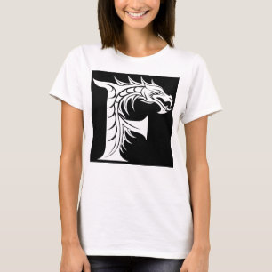 Drakstilt bokstav F, Drakalfabetet, Monogram T Shirt