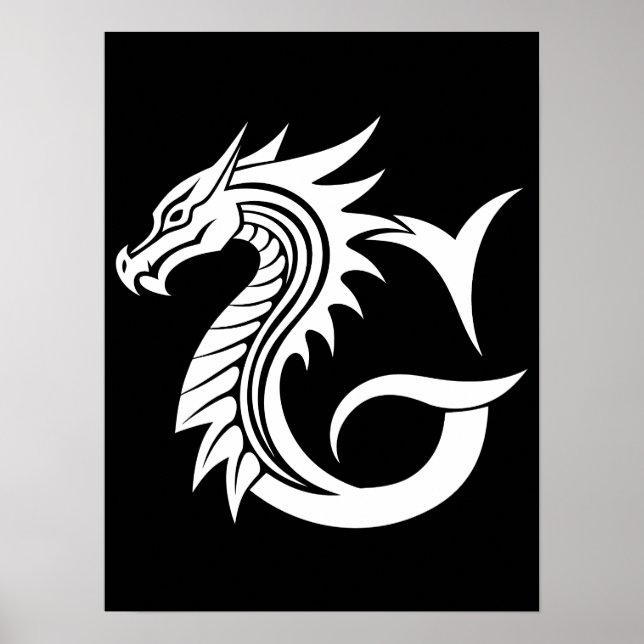Drakstilt bokstav G, Drakalfabetet, Monogram Poster (Framsidan)