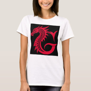 Drakstilt bokstav G, Drakalfabetet, Monogram T Shirt