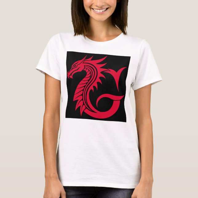 Drakstilt bokstav G, Drakalfabetet, Monogram T Shirt (Framsida)