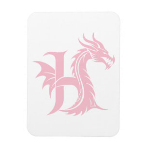 Drakstilt bokstav H, Drakalfabetet, Monogram Magnet