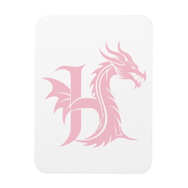 Drakstilt bokstav H, Drakalfabetet, Monogram Magnet (Vertikal)