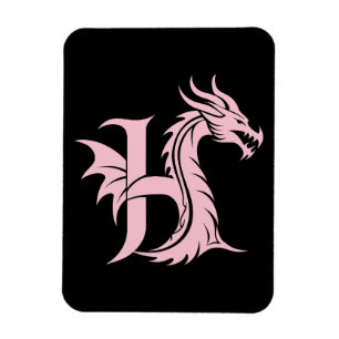 Drakstilt bokstav H, Drakalfabetet, Monogram Magnet