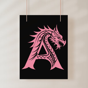 Drakstilt brev A, Drakalfabetet, Monogram Fototryck