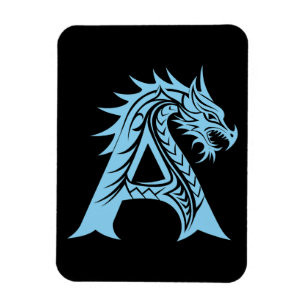 Drakstilt brev A, Drakalfabetet, Monogram Magnet