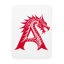 Drakstilt brev A, Drakalfabetet, Monogram Magnet