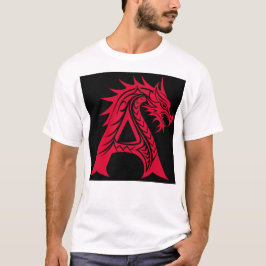 Drakstilt brev A, Drakalfabetet, Monogram T Shirt