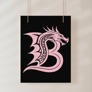Drakstilt brev B, Drakalfabetet, Monogram Fototryck