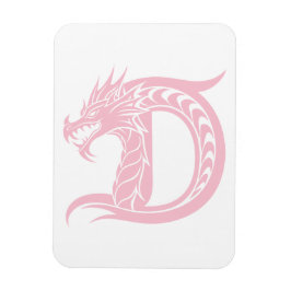 Drakstilt brev D, Drakalfabetet, Monogram Magnet