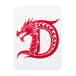 Drakstilt brev D, Drakalfabetet, Monogram Magnet