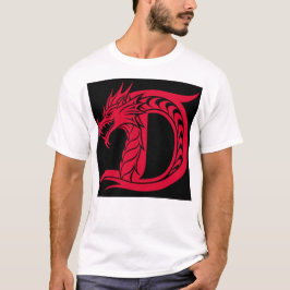 Drakstilt brev D, Drakalfabetet, Monogram T Shirt