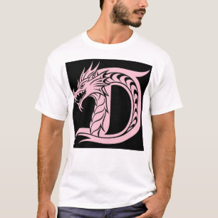 Drakstilt brev D, Drake alfabet, Monogram T Shirt