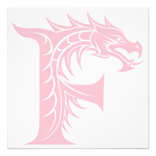Drakstilt brev F, Drakalfabetet, Monogram Fototryck