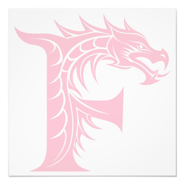 Drakstilt brev F, Drakalfabetet, Monogram Fototryck (Framsidan)
