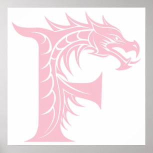 Drakstilt brev F, Drakalfabetet, Monogram Poster