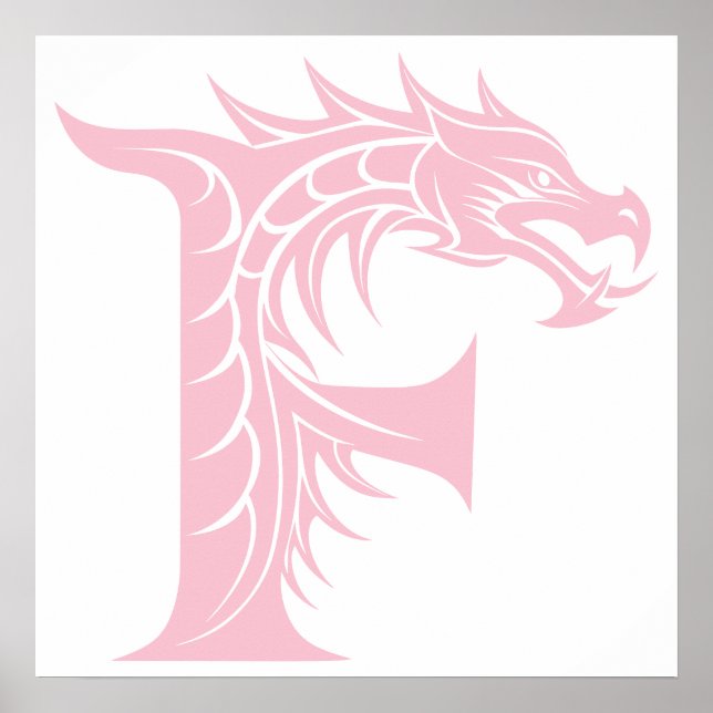Drakstilt brev F, Drakalfabetet, Monogram Poster (Framsidan)