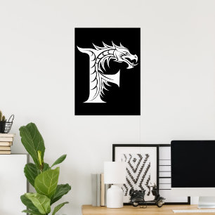 Drakstilt brev F, Drakalfabetet, Monogram Poster