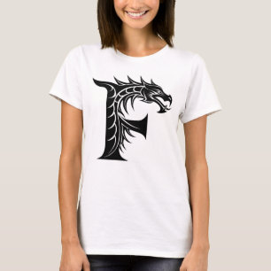 Drakstilt brev F, Drakalfabetet, Monogram T Shirt
