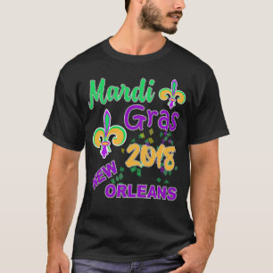 Dräkt 2018 för Mardi Gras fet tisdagfirande T-shirt