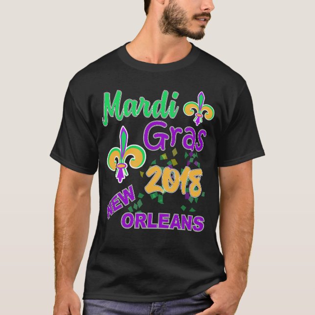 Dräkt 2018 för Mardi Gras fet tisdagfirande T-shirt (Framsida)