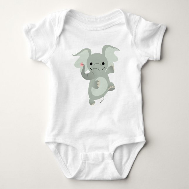 Dräkt för baby för danstecknadelefant tee (Framsida)