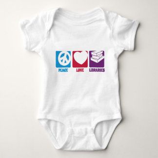 Dräkt för baby för fredkärlekbibliotek t shirt