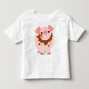 Dräkt för barn för tecknadchokladgris t-shirt