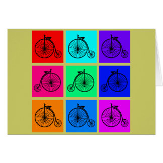 Dräkt för cykel för person som drar en skottkärra hälsningskort