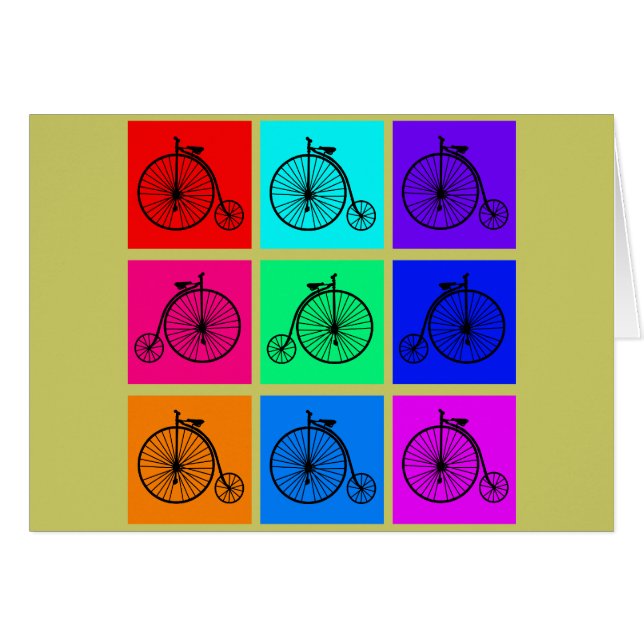 Dräkt för cykel för person som drar en skottkärra hälsningskort (Framsidan Horizontal)